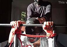 Laura's Heels Bondage Fuck Explodes Cum on Tits!