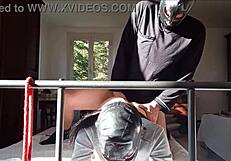 Laura's Heels Bondage Fuck Explodes Cum on Tits!