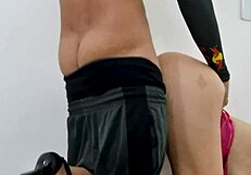 Homemade couple rips clothes skinny wife sucks rides spanks ass shaking wildly
