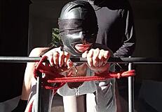 Laura's Heels Bondage Fuck Explodes Cum on Tits!