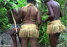 endless african tribes footage in wild nature