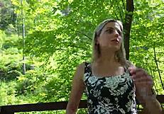 imagine sweet blonde milf buzzing to orgasm with remote vibrator out in public park