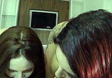 Hey, which of these latina redhead sluts swallows more monster cock down her tight throat?