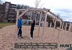 Street Athlete Picked Up And Fucked Before Boyfriend In Car
