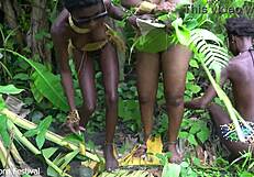 endless african tribes footage in wild nature