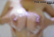 shower streams tease those huge natural tits bouncing wildly