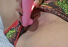 Watch her buzz that big clit till she squirts in brazilian heat