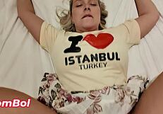 big ass turkish tourist milf bent over doggystyle by hotel staff outdoors public pounding tits bounce!