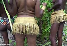endless african tribes footage in wild nature