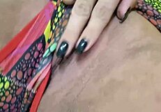 Watch her buzz that big clit till she squirts in brazilian heat
