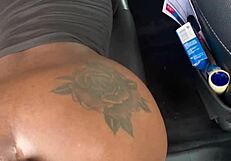fat ebony slut's bubble ass anal creampied bent over outside by bbc