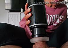 Hey neighbor want my amateur wife stroking your monster cock with her horny handjob toy?