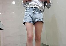 Ting Xuan's Sexy Shemale Underwear Hides Barefoot Leg Tease