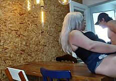 Behind cameras blonde big ass milf endures anal dp cuckold group pounding