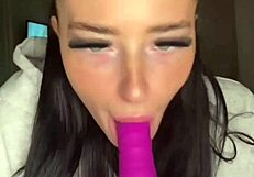 my horny british teen girlfriend squirts solo on webcam with toys