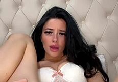 my horny british teen girlfriend squirts solo on webcam with toys