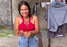 Neighbor offers cash for pounding my tight latina ass in secret deal