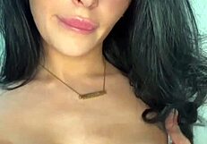 my horny british teen girlfriend squirts solo on webcam with toys