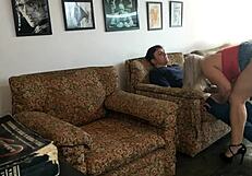 Behind cameras blonde big ass milf endures anal dp cuckold group pounding