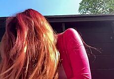 heart races for italian milf artemisia's outdoor long hair fetish