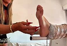Sádica Blindfolded Big Tits Latina Milf Tortures Submissive With Tickles And Spanks!