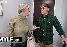 stepmom's huge tits bounce wildly riding stepson's monster cock hard!
