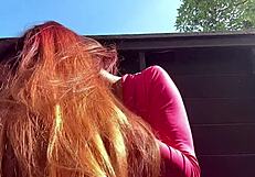 heart races for italian milf artemisia's outdoor long hair fetish