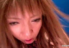 slim japanese teen model picked up for first uncensored casting fuck ready?