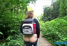 Hiking couple caught bending over for wild outdoor doggystyle cumshot orgasm fuck!