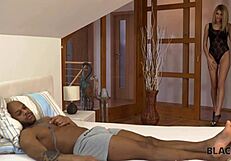 damn that athletic black stud rails my shaved pussy rough in the hotel during our affair