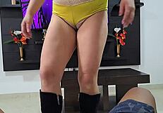 my stepsister strips and gives me hot erotic dance in panties