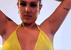 Gym girl trains in wet see through bikini at copacabana beach pussy soaked risking expulsion
