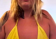 Gym girl trains in wet see through bikini at copacabana beach pussy soaked risking expulsion