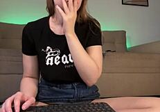 Juciy teen squirts hard fingering pussy close up monster orgasm!