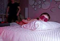 😩 dripping cum swallow after blindfold bdsm massage spanking!!