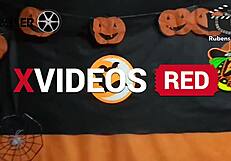 we had a wild halloween orgy with milfs bent over taking big cocks everywhere