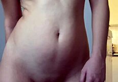 step sis strips teases pussy with dildo right in front of you