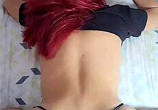 yo this sexy colombian redhead shakes her big ass doggy style hard