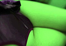 Young amateur fingers huge tits through sexy white satin dress solo