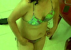 stepmom on beach won't let me fuck but i cum in her hairy pussy