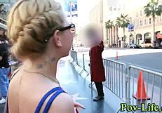 Petite Blonde Teen Slut Gives HD POV Blowjob Handjob With Huge Facial Cumshot