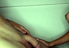 horny stepsis climbs stairs for thick creampie surprise