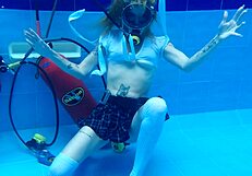 sexy ashlee rose teases with small tits in underwater pool play