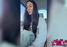 Sofia Sweet Secrett rides cock from Asturias to Madrid outdoors rough skinny style