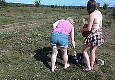 Mature Mommy And Young 18+ Girl Sunbathe Naked On Beach