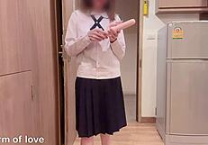 Beautiful Girl In Bedroom With Guy