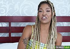Ebony Teen Showing Off Her Blowjob Talent