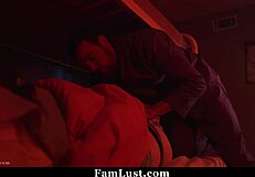Stepdaughter watches best friend with stepdad