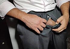 Yuri Gaucho flashes his huge cock outdoors and strokes until he cums hard