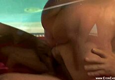 Pregnant blonde gets sensual massage sex